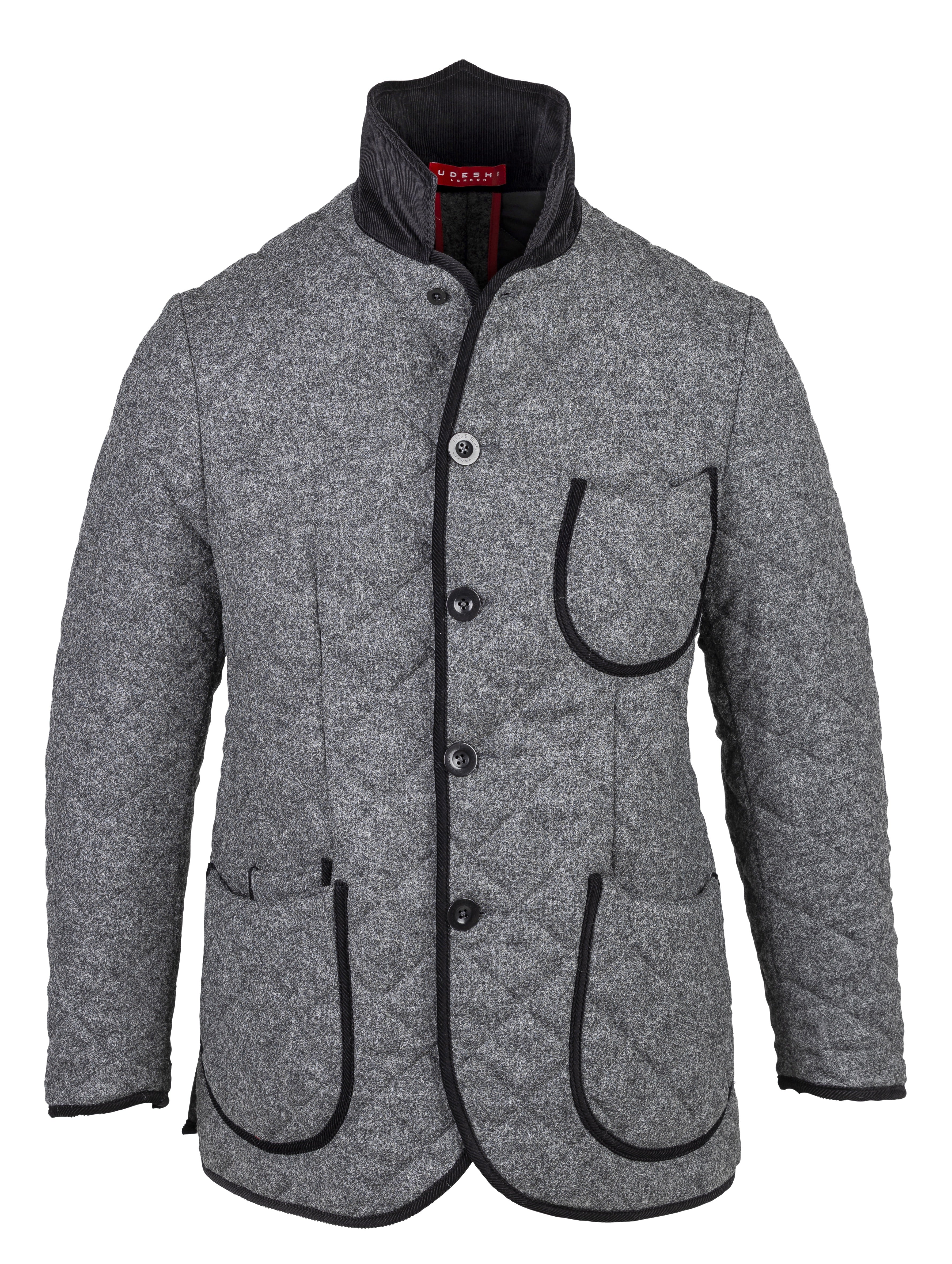 Quilted Wool Jacket Grey
