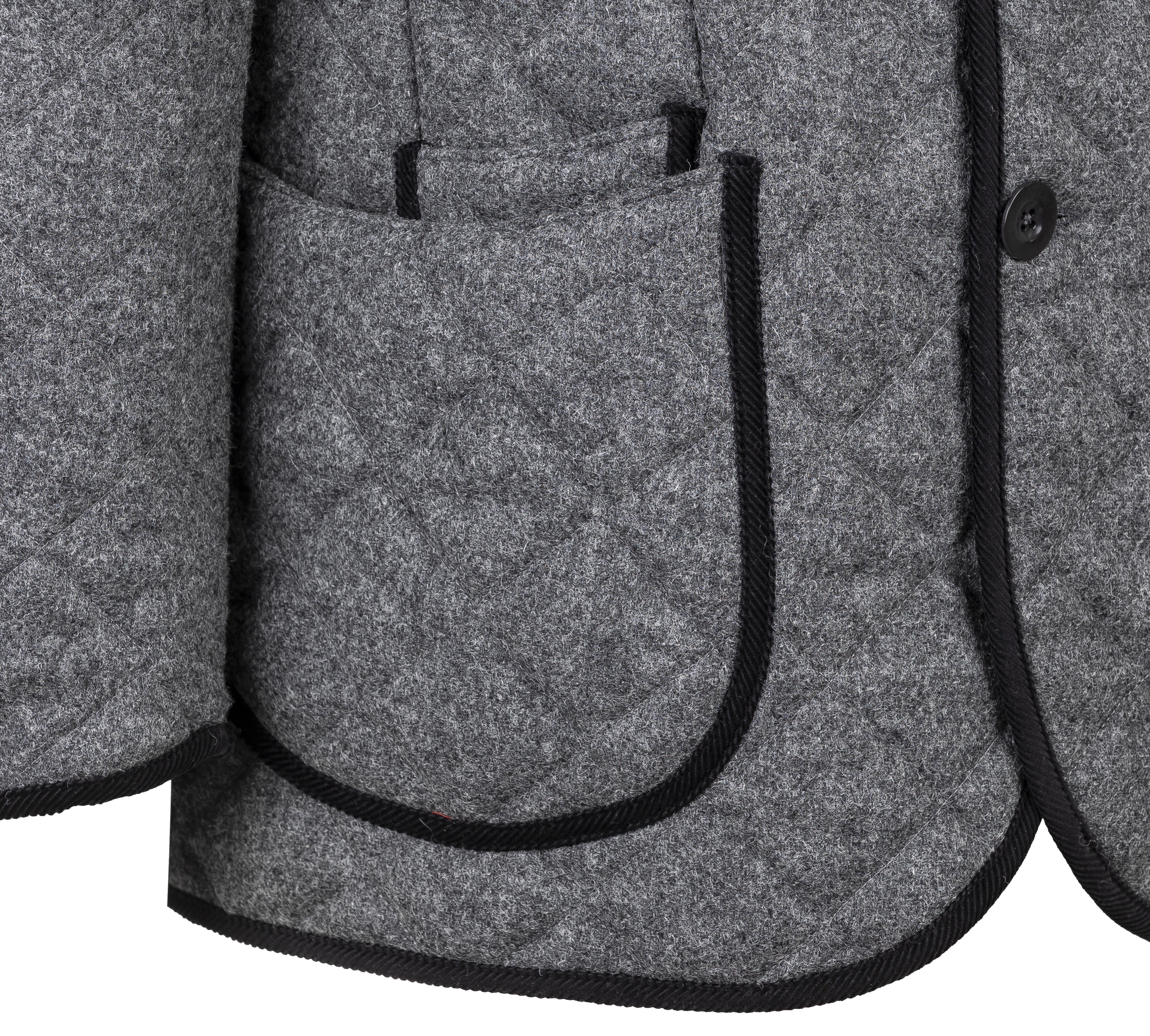 Quilted Wool Jacket Grey