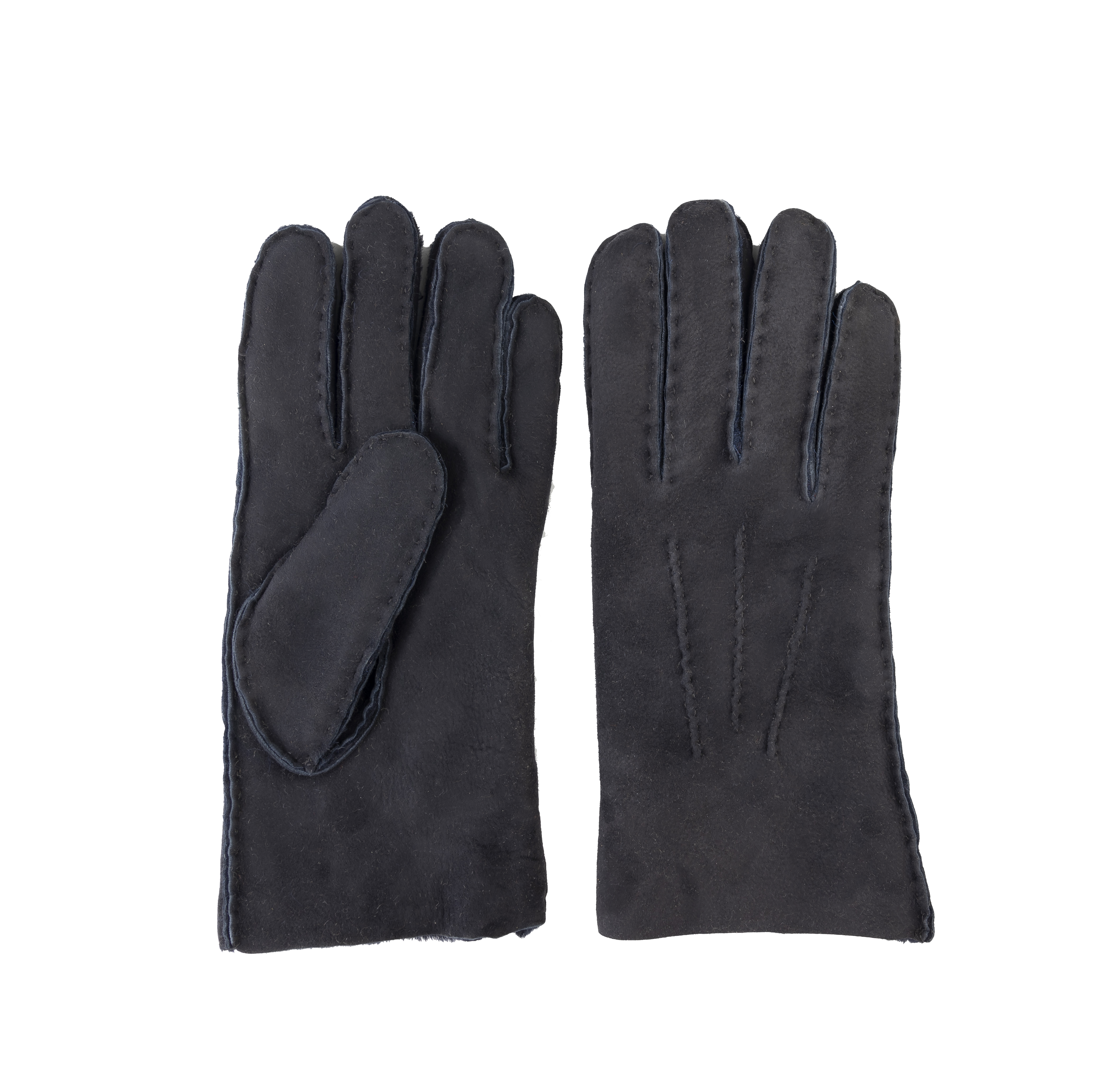 Shearling Gloves Navy