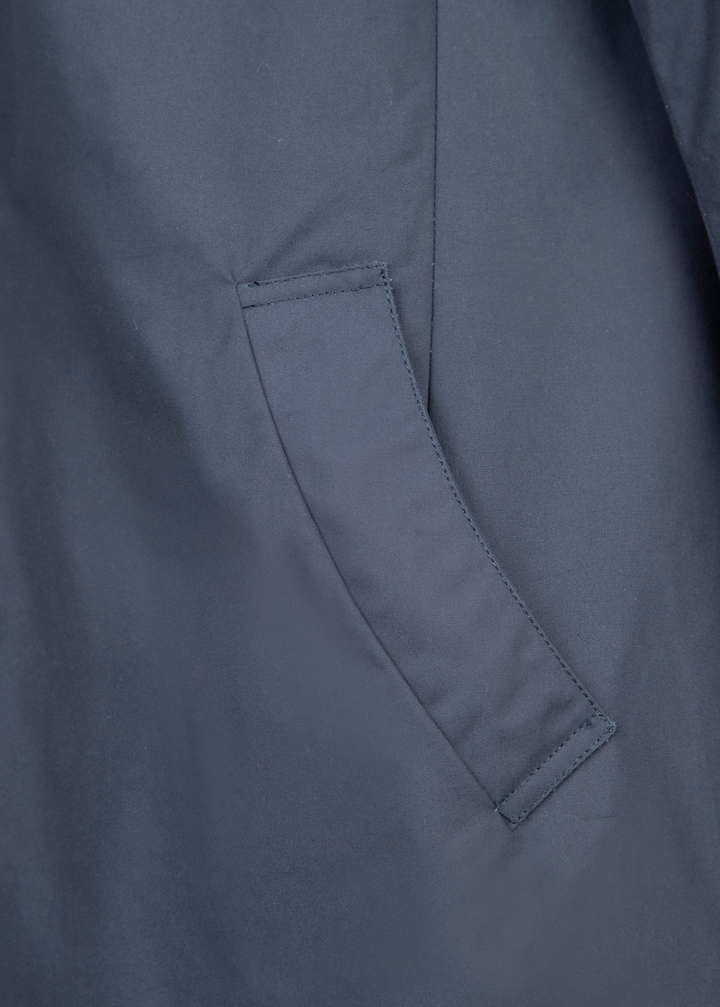 Navy Cotton Mac Coat