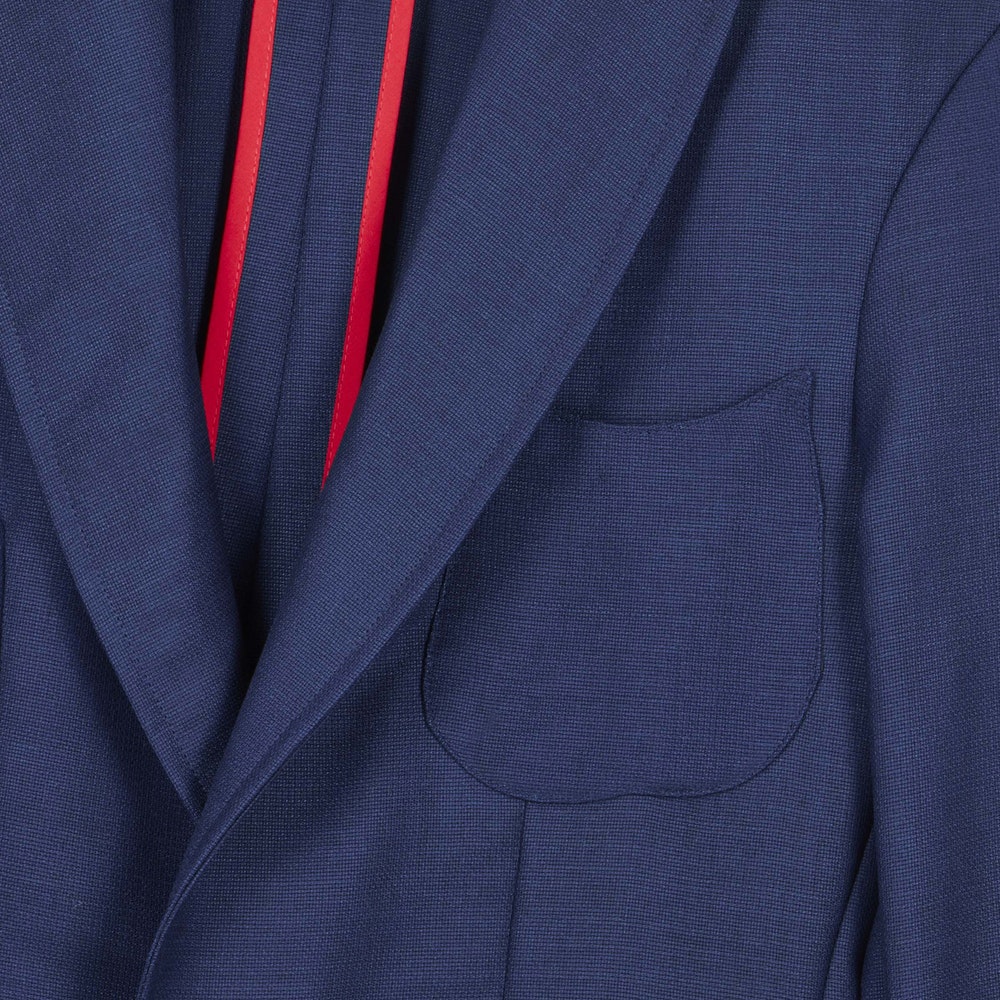 Blue English Wool Mohair Barchatta Blazer
