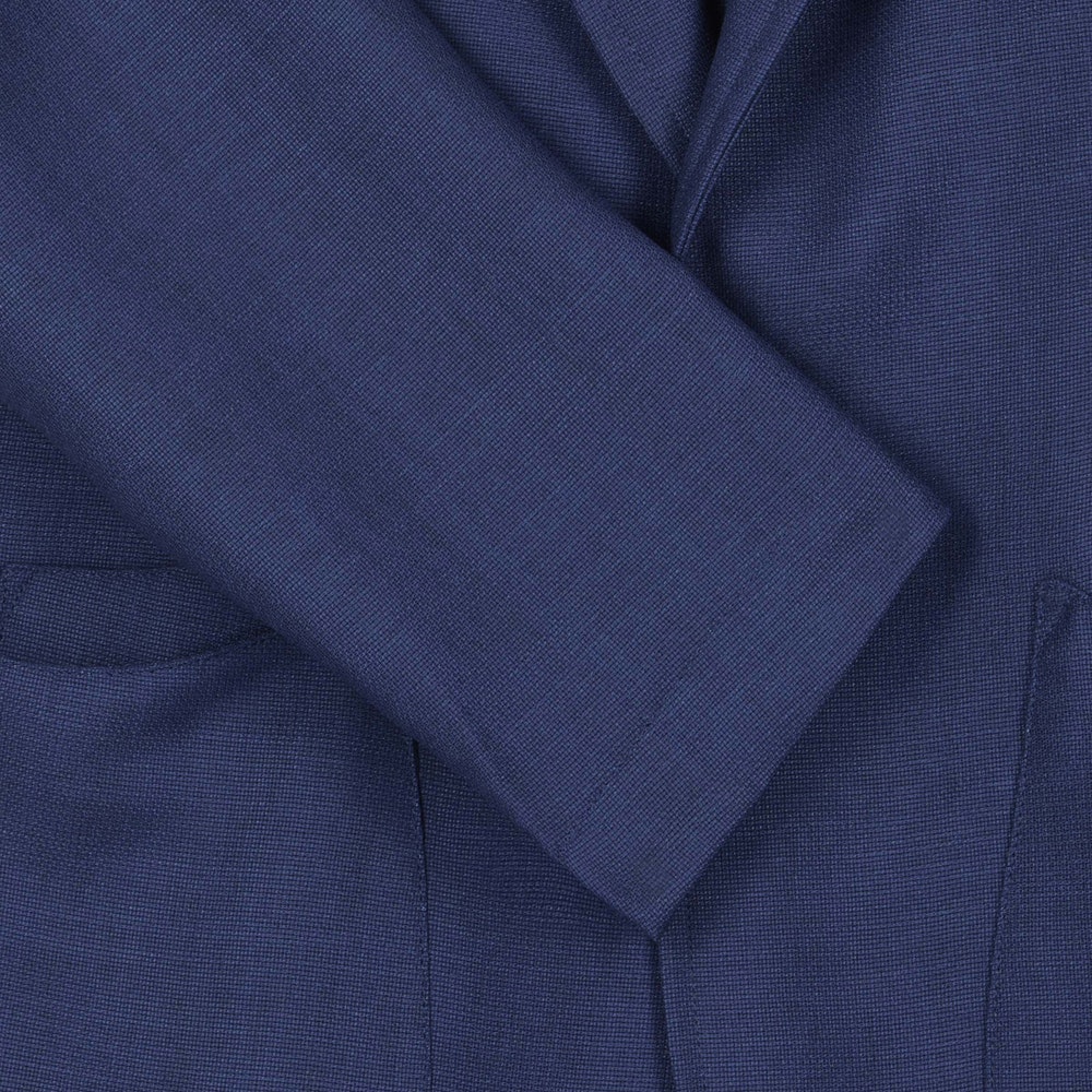 Blue English Wool Mohair Barchatta Blazer