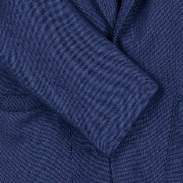Blue English Wool Mohair Barchatta Blazer