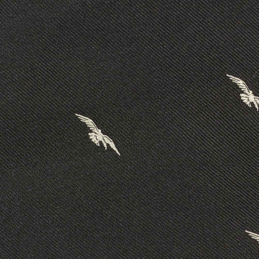 Eagle Motif Silk Tie Black