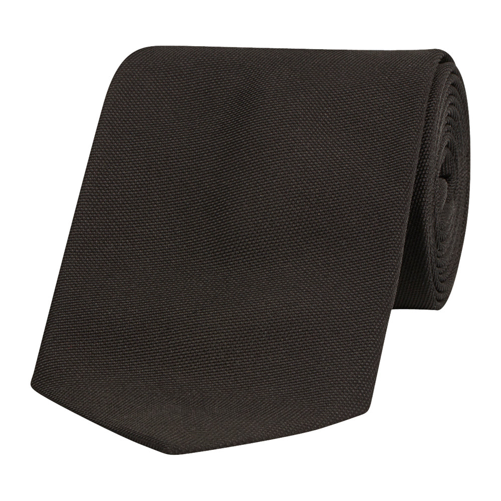 Plain Honeycomb Silk Tie Black