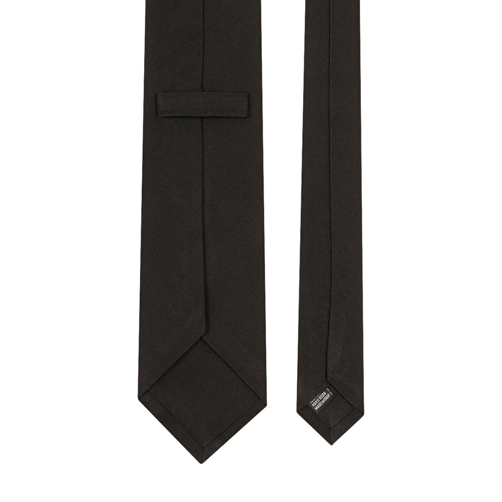 Plain Honeycomb Silk Tie Black