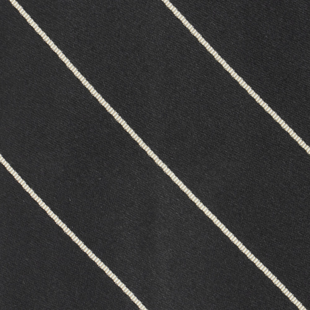 Single Stripe Mogador Silk Tie Black