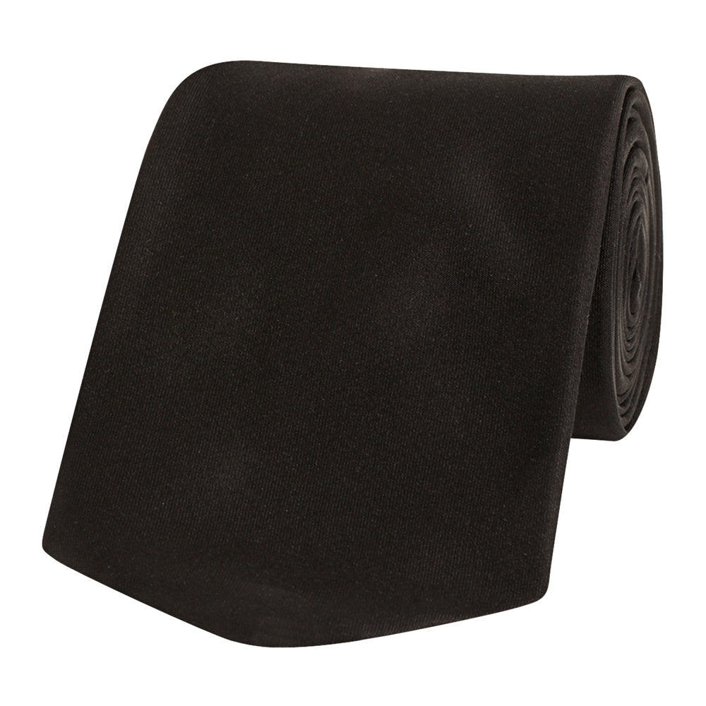 Plain Satin Silk Tie Black
