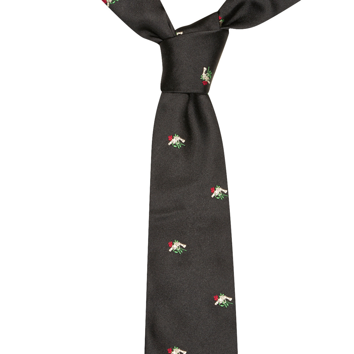 From Russia With Love Motif Silk Tie Black
