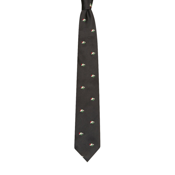 From Russia With Love Motif Silk Tie Black