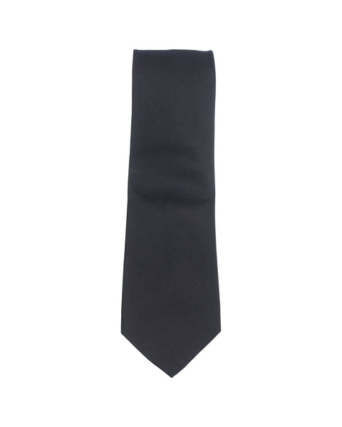 Plain Repp Silk Tie Black