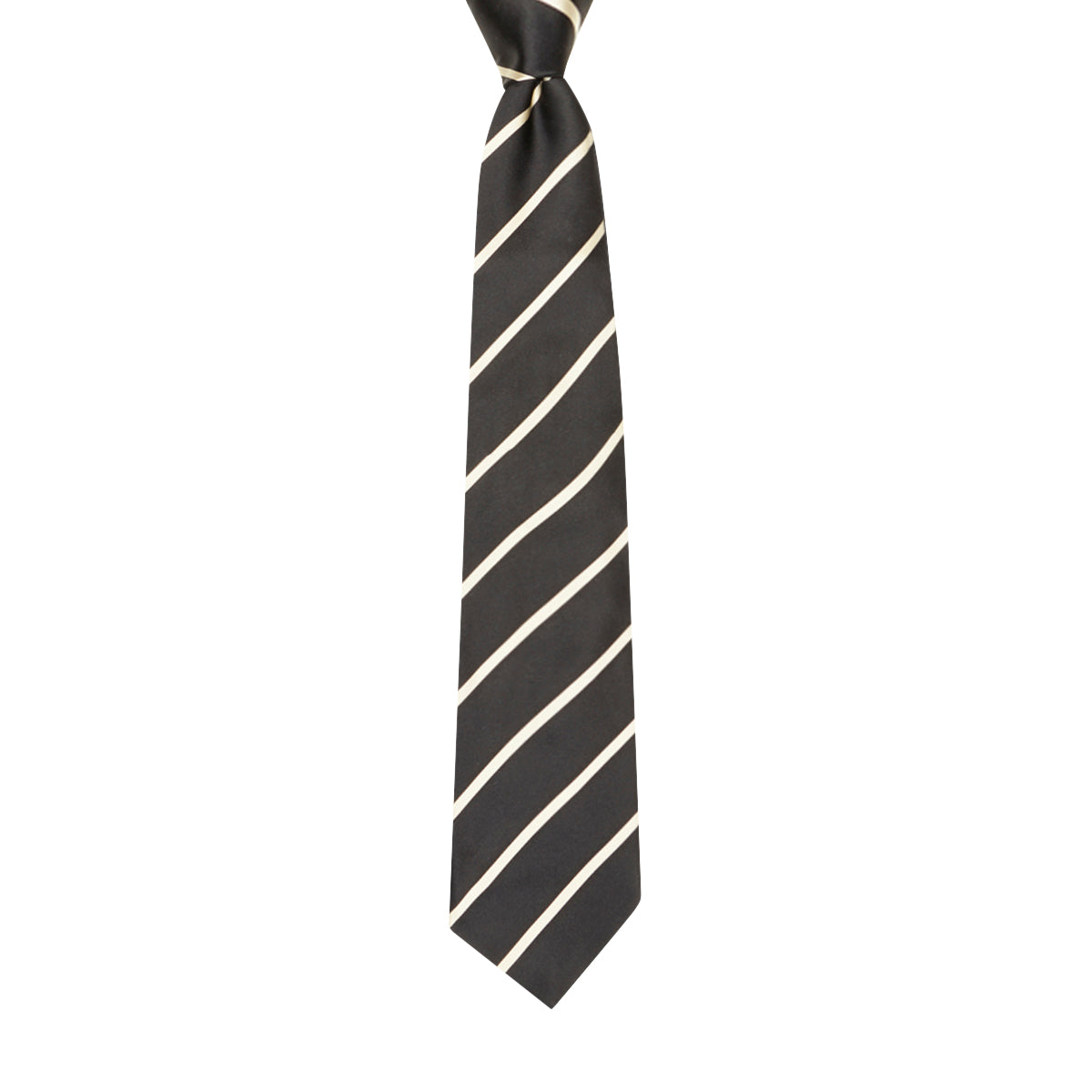 Satin Stripe Silk Tie Black