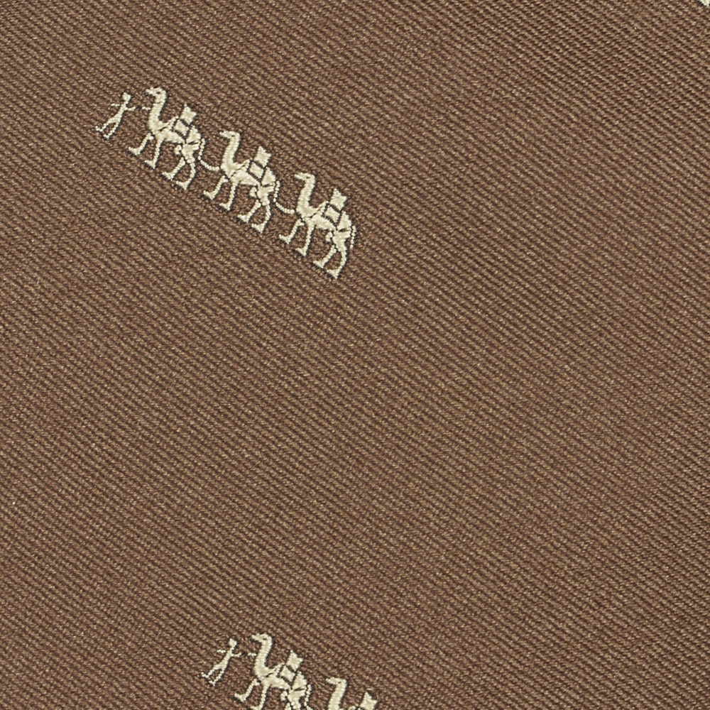 Camel Train Motif Silk Tie Chocolate