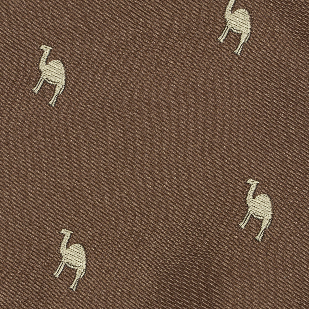 Camel Motif Silk Tie Chocolate