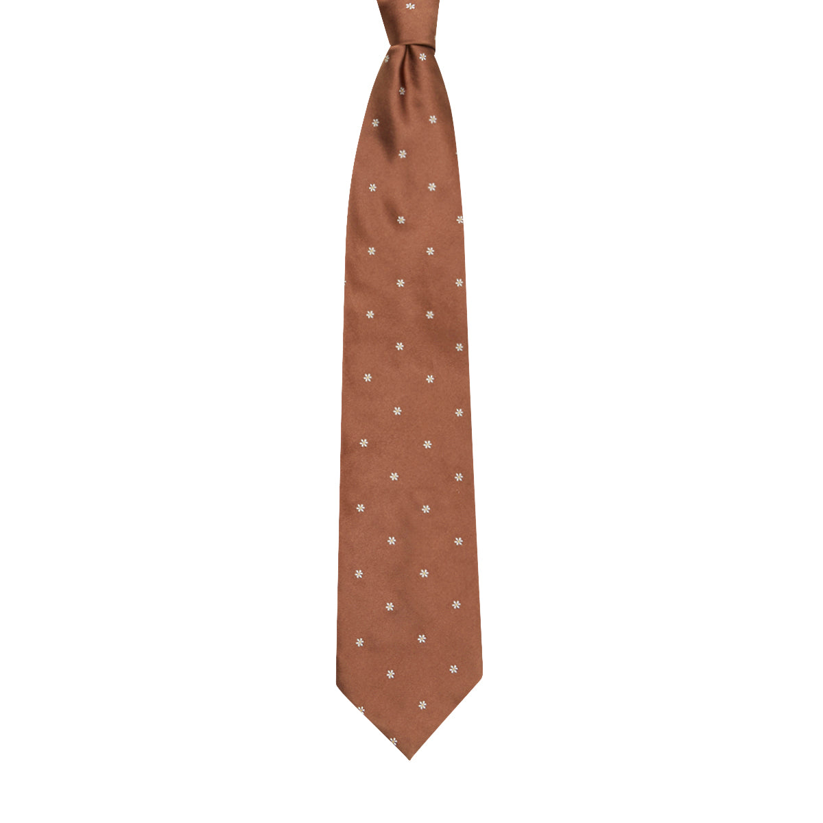 Flower Motif Silk Tie Chocolate
