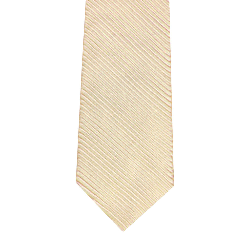 Plain Honeycomb Silk Tie Cream