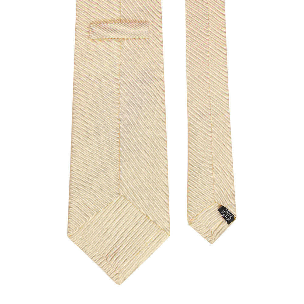 Plain Honeycomb Silk Tie Cream