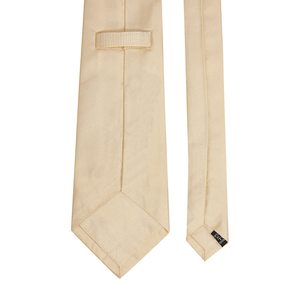 Plain Repp Silk Tie Cream
