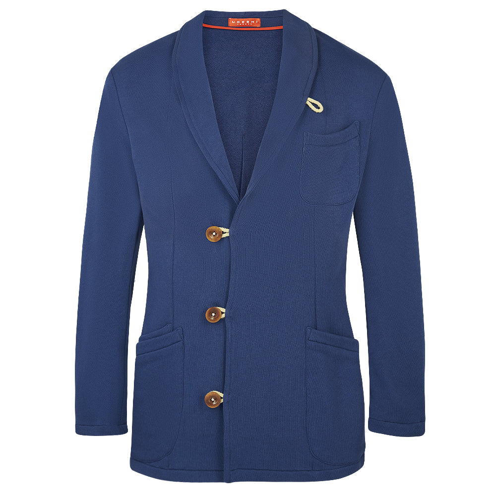 Blue Knit Duffle Corto