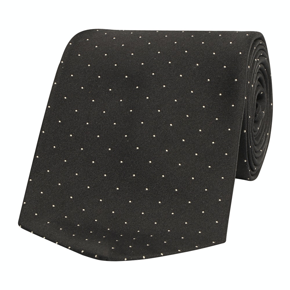 Dot Silk Tie Black