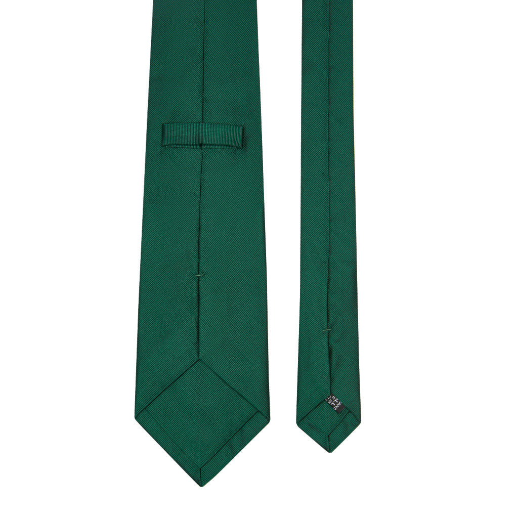 Plain Repp Silk Tie Green
