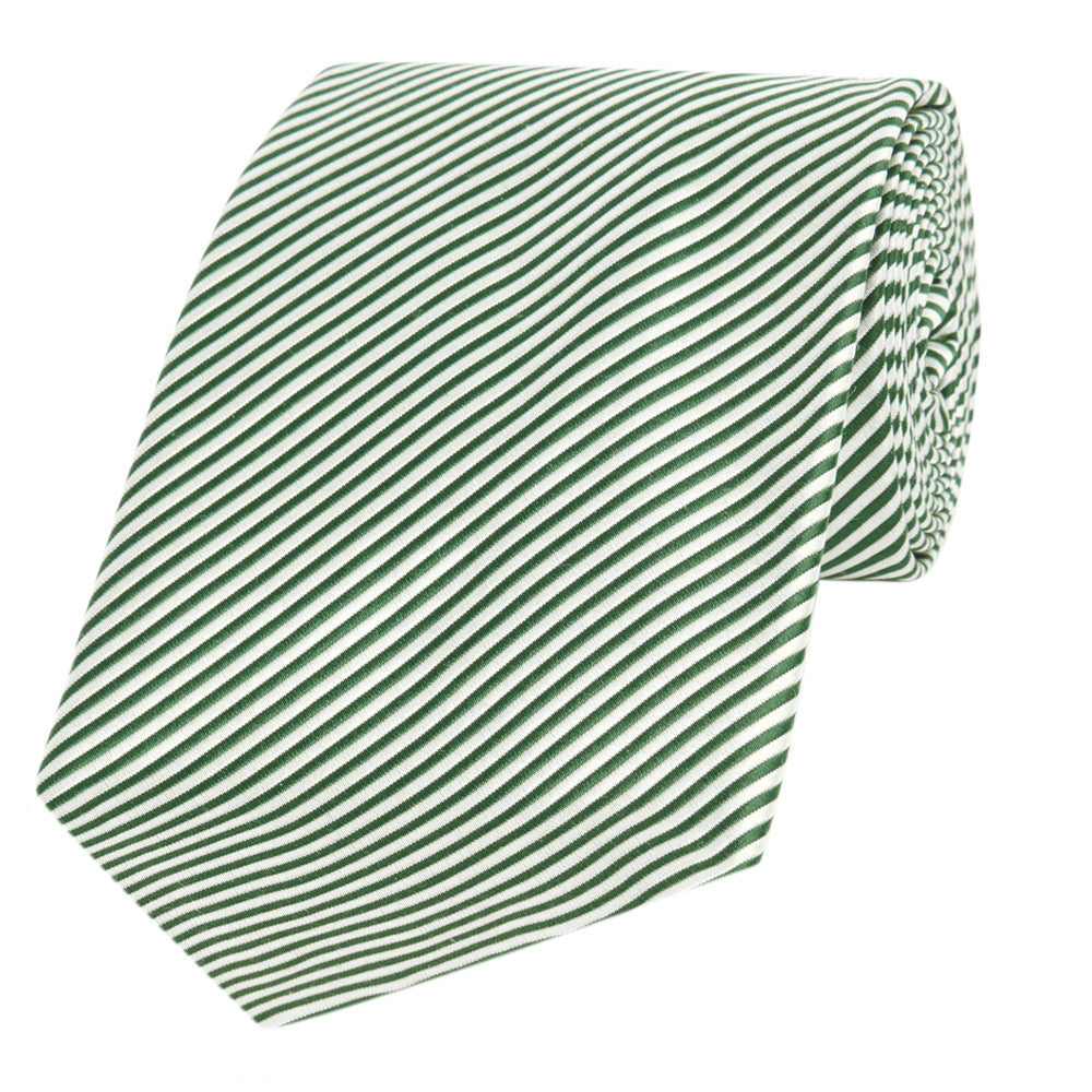 Bengal Stripe Silk Tie Green