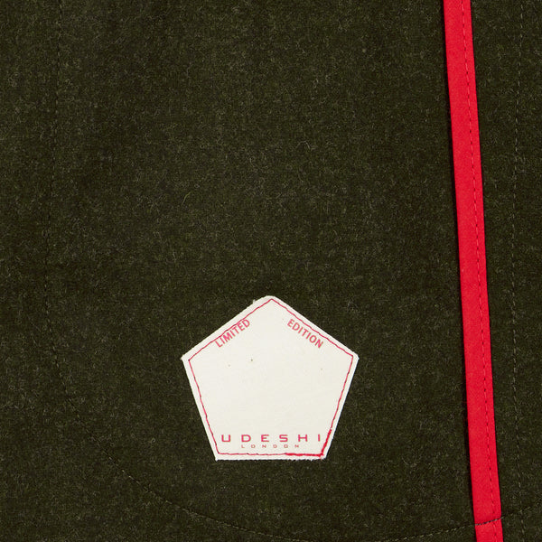 Udeshi green loden club jacket limited edition label