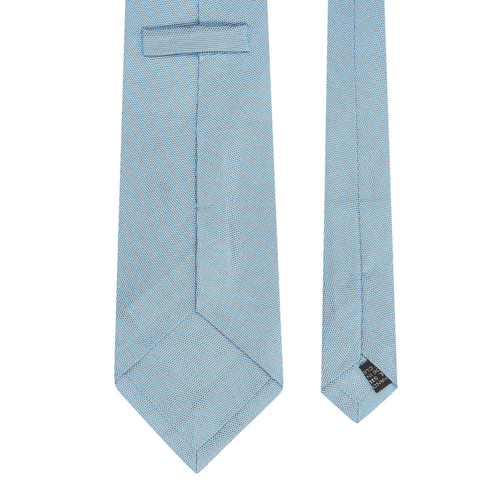 Plain Honeycomb Silk Tie Light Blue
