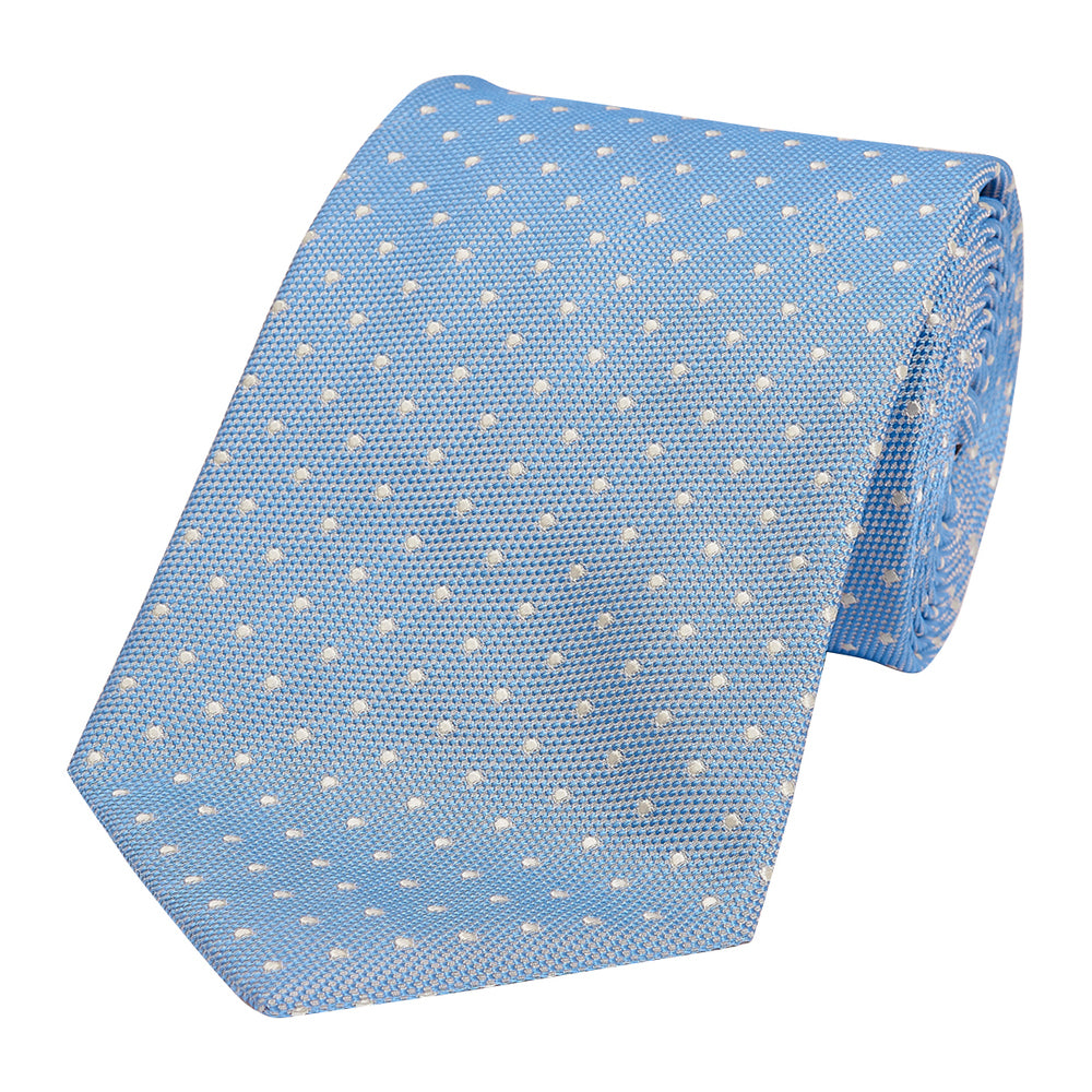 Honeycomb Dot Silk Tie Light Blue