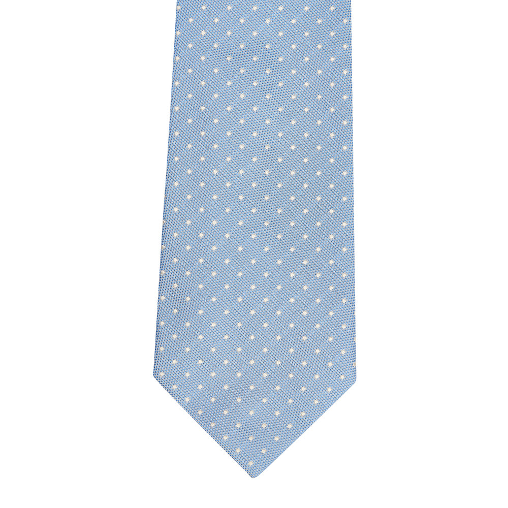 Honeycomb Dot Silk Tie Light Blue
