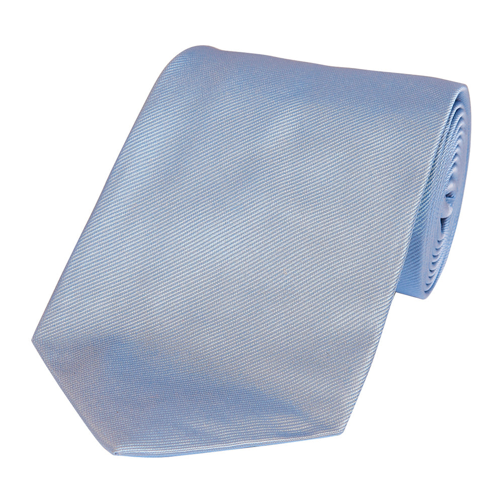 Plain Repp Silk Tie Light Blue