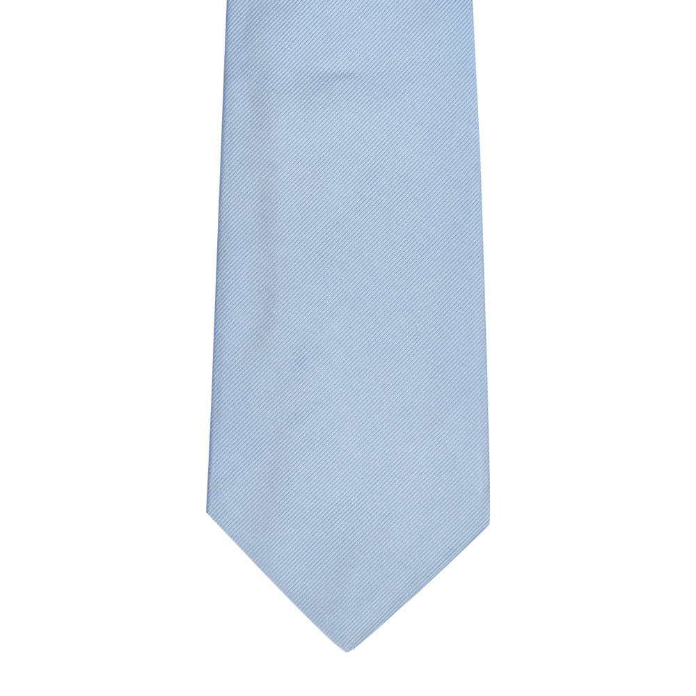Plain Repp Silk Tie Light Blue