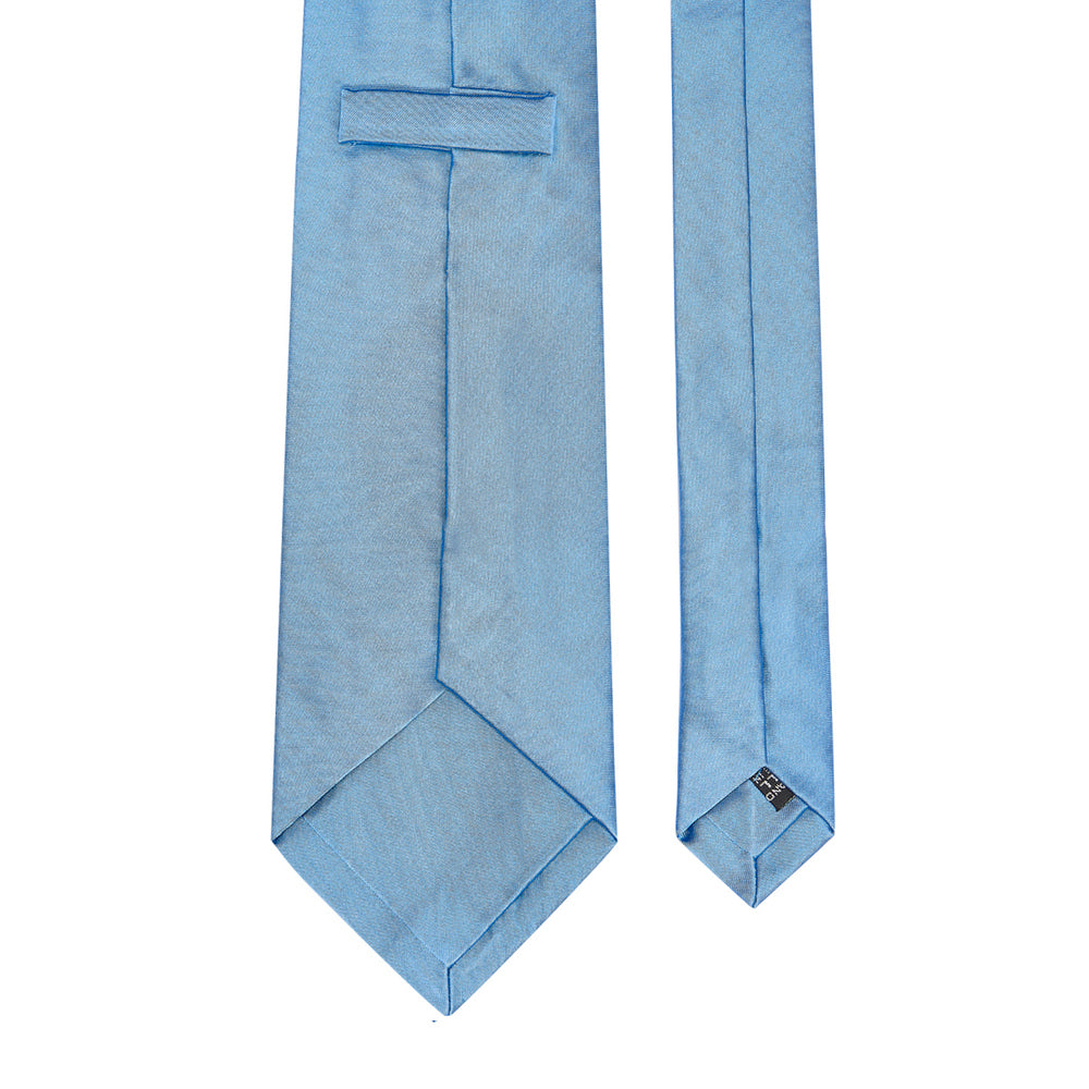 Plain Satin Silk Tie Light Blue