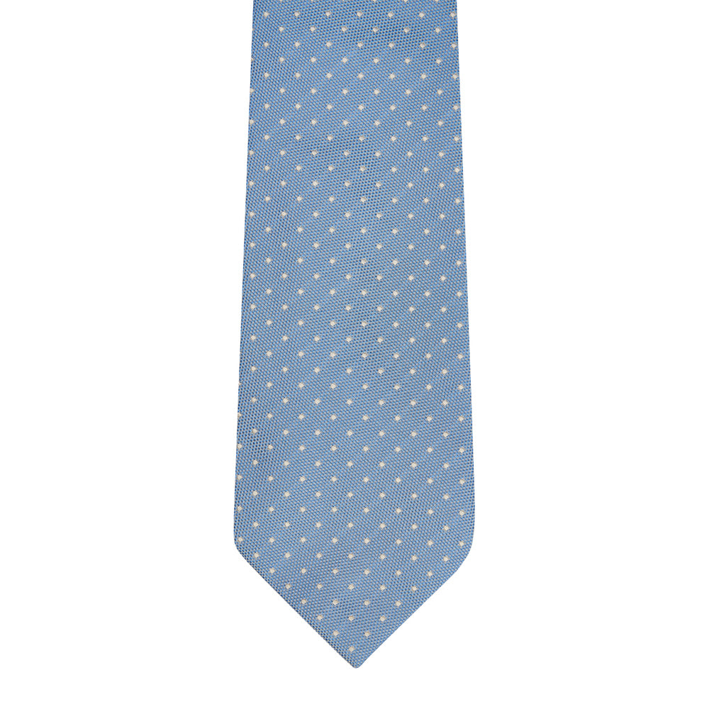 Honeycomb Dot Silk Tie Medium Blue