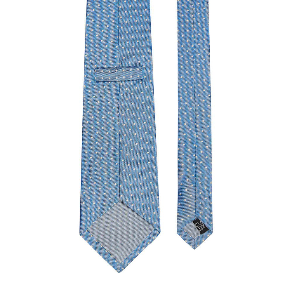 Honeycomb Dot Silk Tie Medium Blue