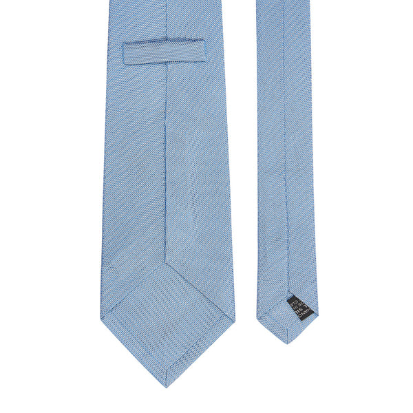 Plain Honeycomb Silk Tie Medium Blue