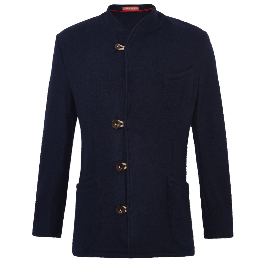 Navy Knit Cashmere Duffle Corto