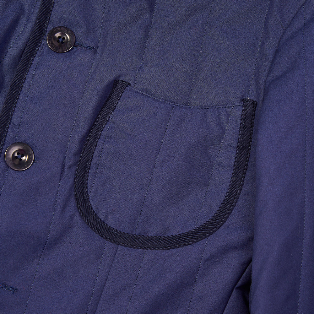 Quilted Water Repellent Coat Navy