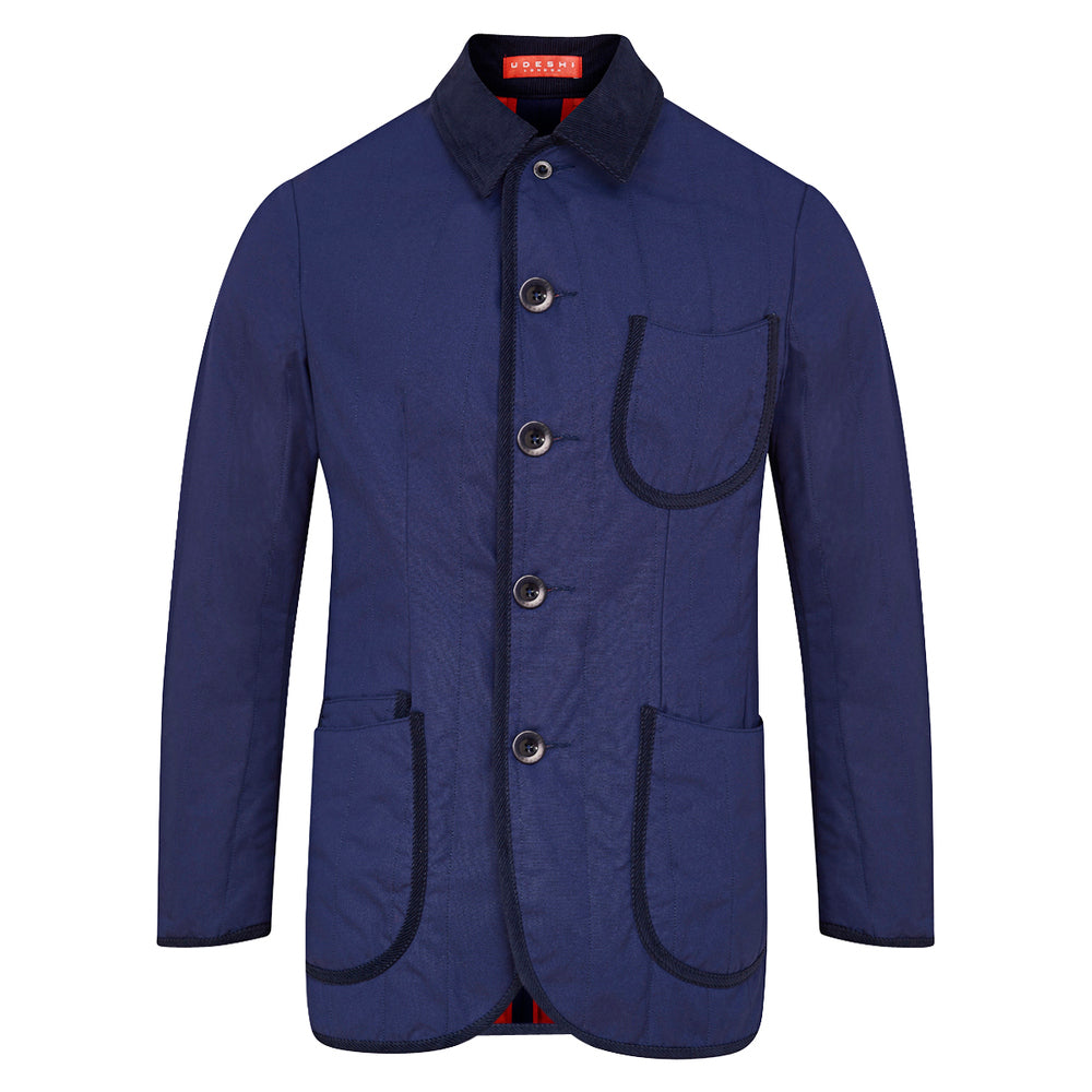 Quilted Water Repellent Coat Navy