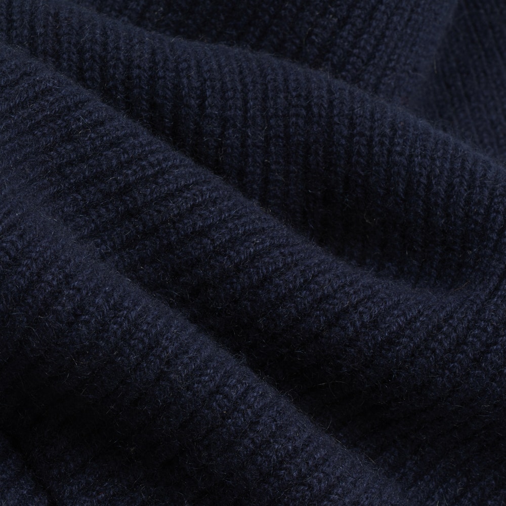 Cashmere Knit Scarf (Navy)