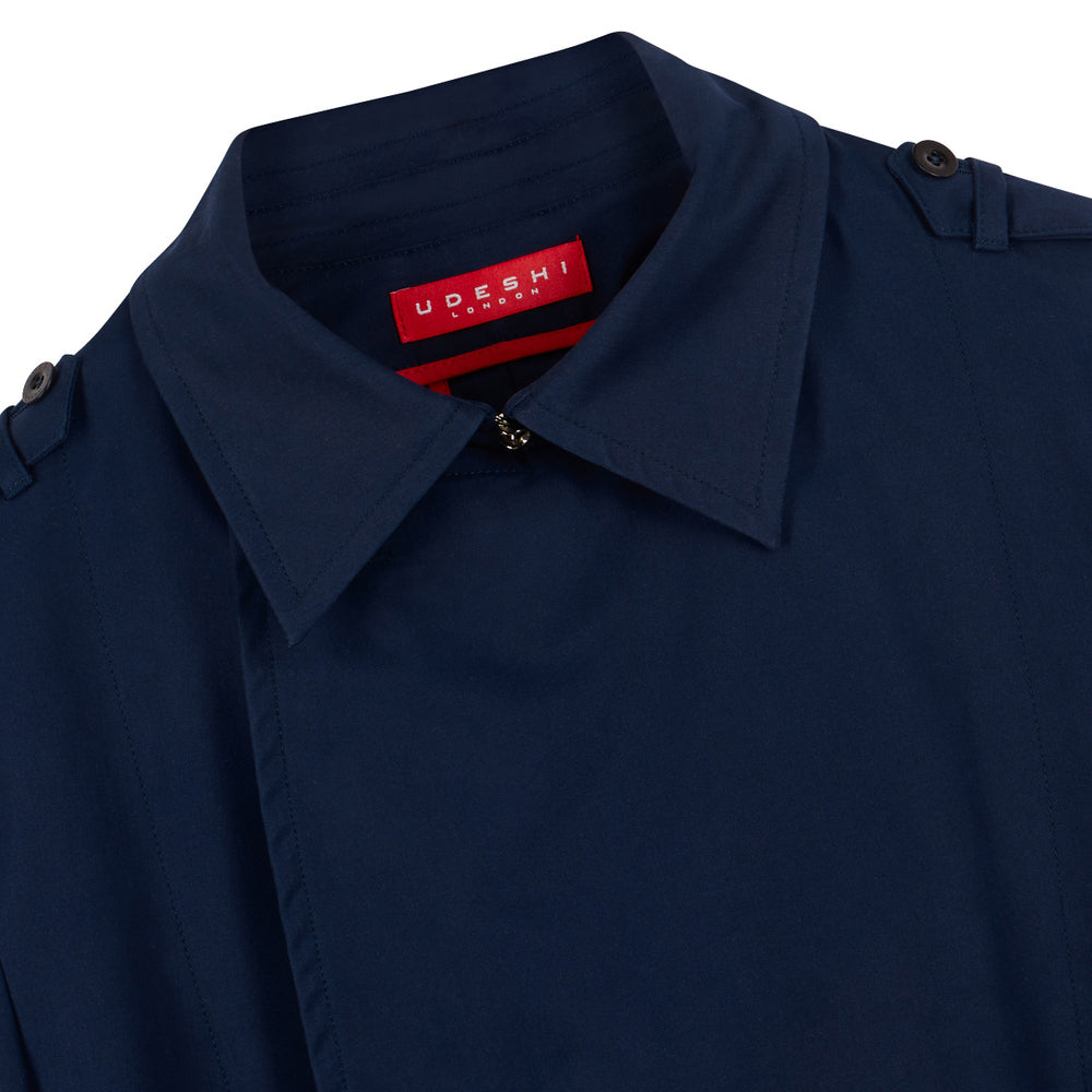 Navy Cotton Trench Coat