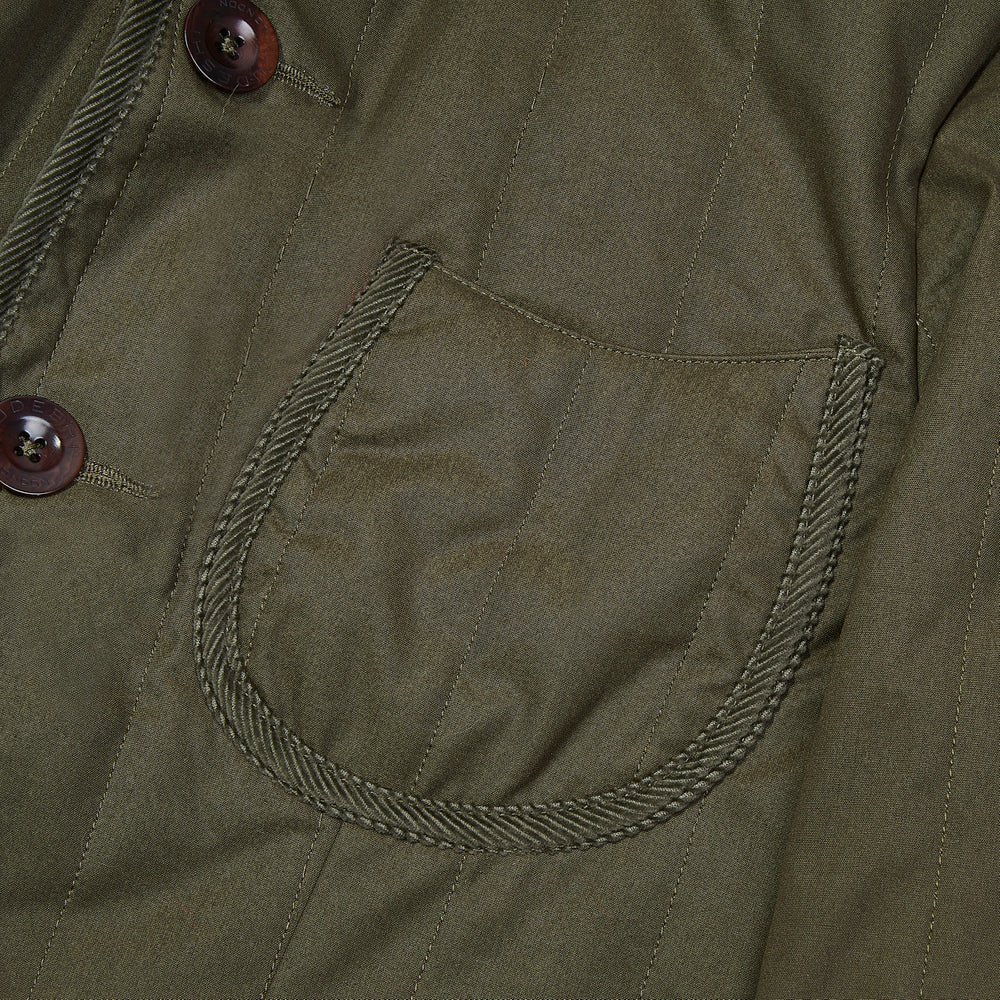 Quilted Water Repellent Coat Olive