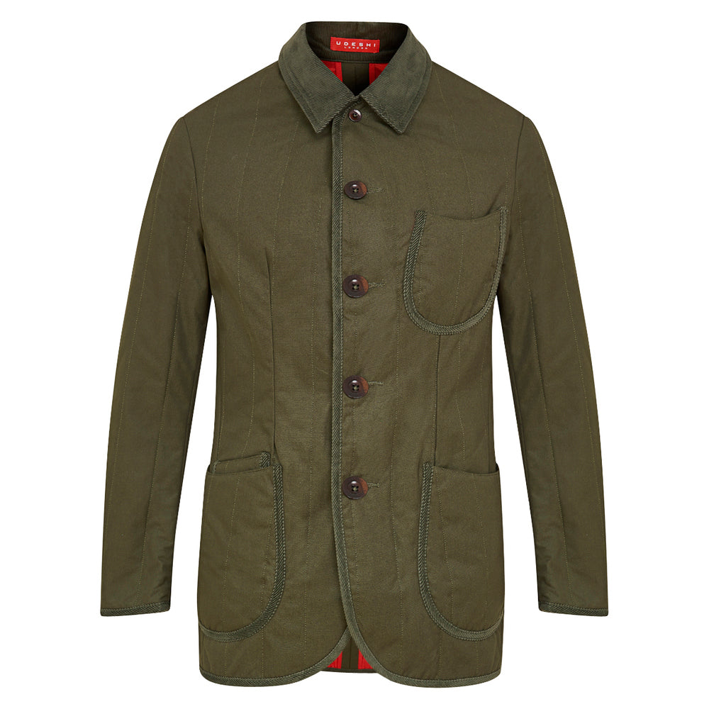 Quilted Water Repellent Coat Olive