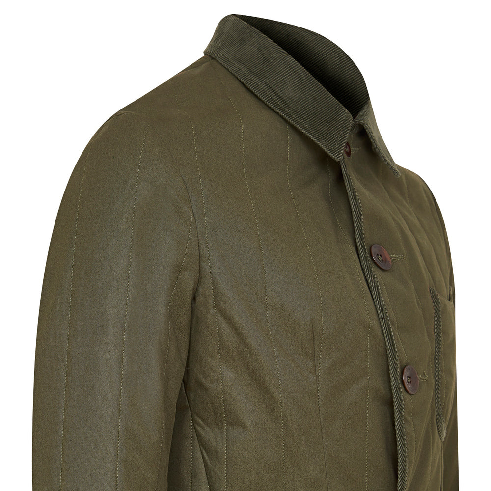 Quilted Water Repellent Coat Olive