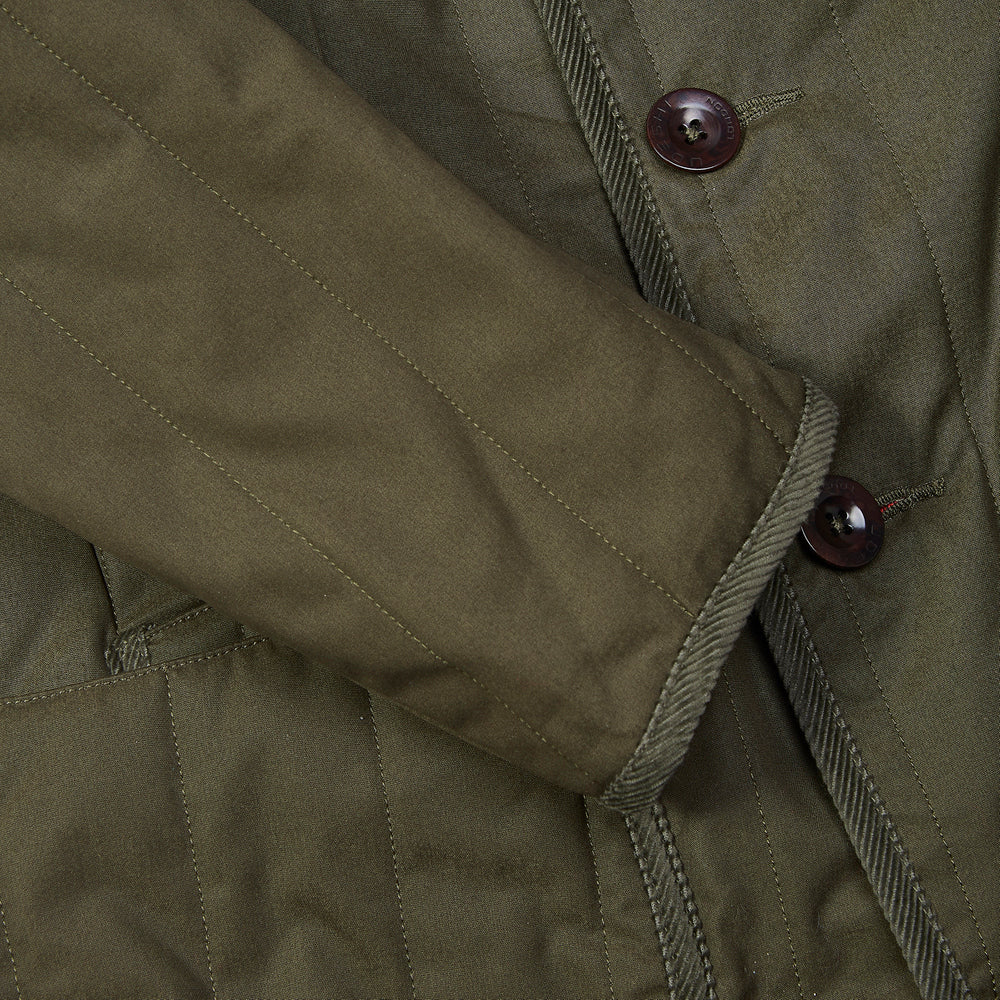 Quilted Water Repellent Coat Olive