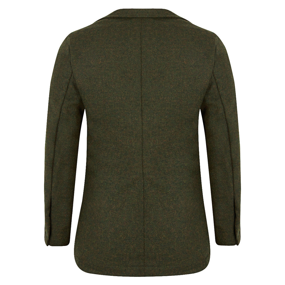 Olive Shetland Tweed Barchetta Blazer