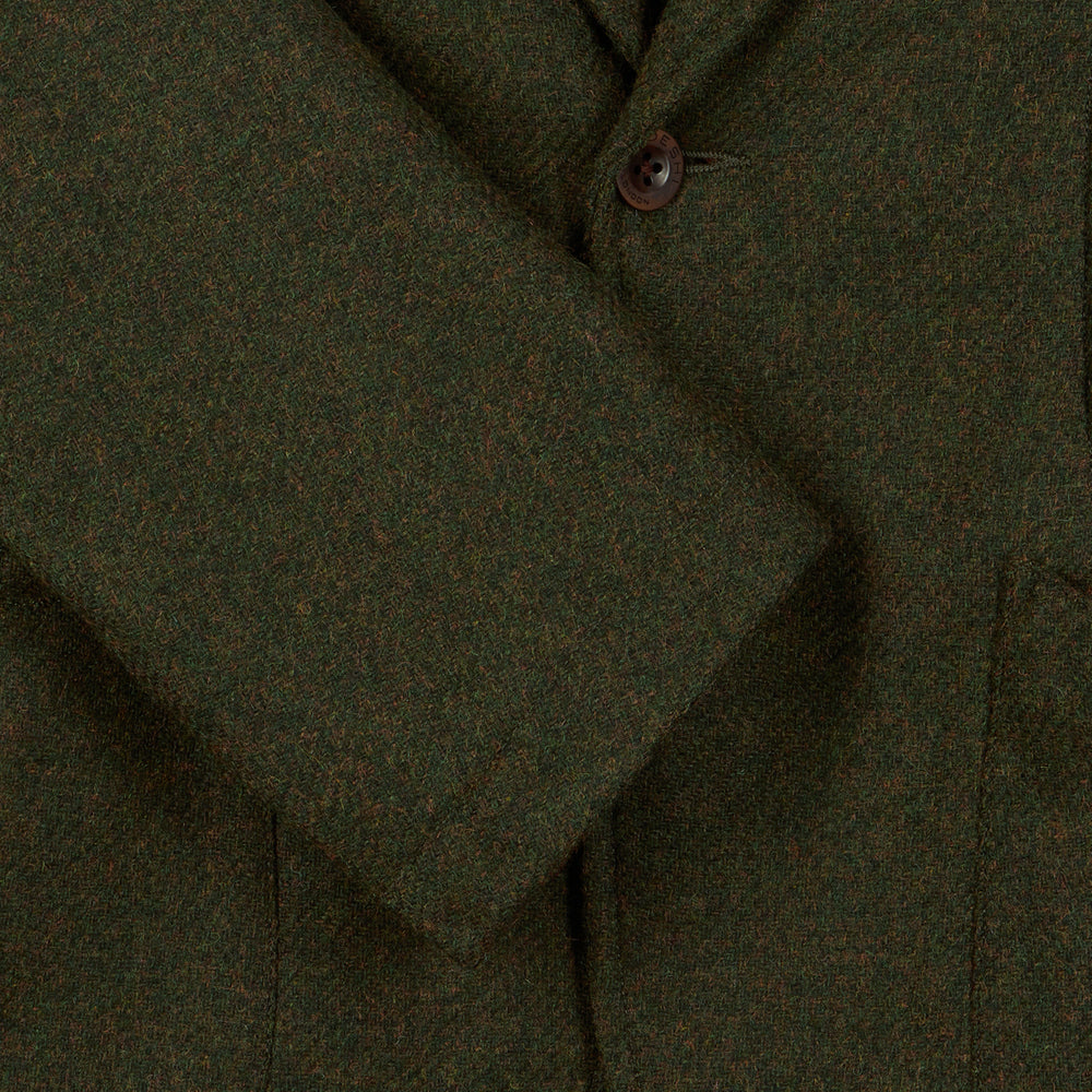Olive Shetland Tweed Barchetta Blazer