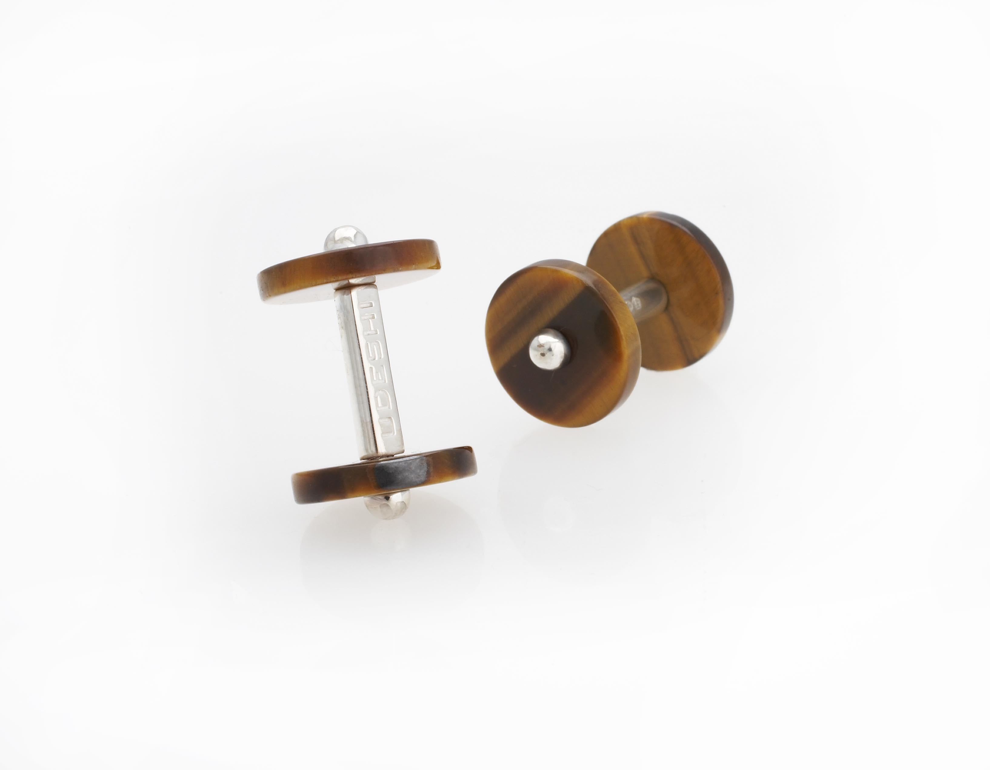 Disc Cufflinks Tiger's Eye