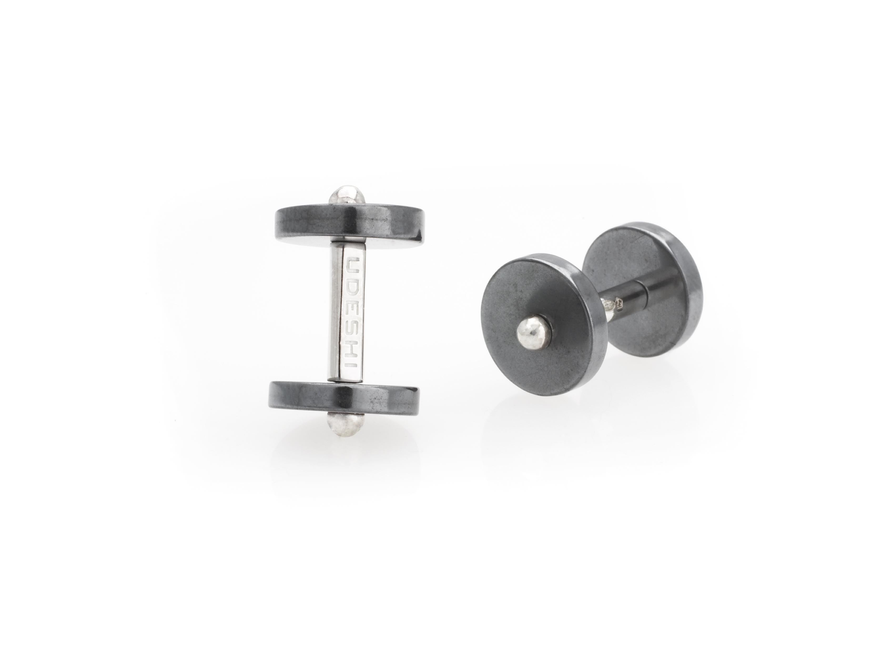 Disc Cufflinks Hematite