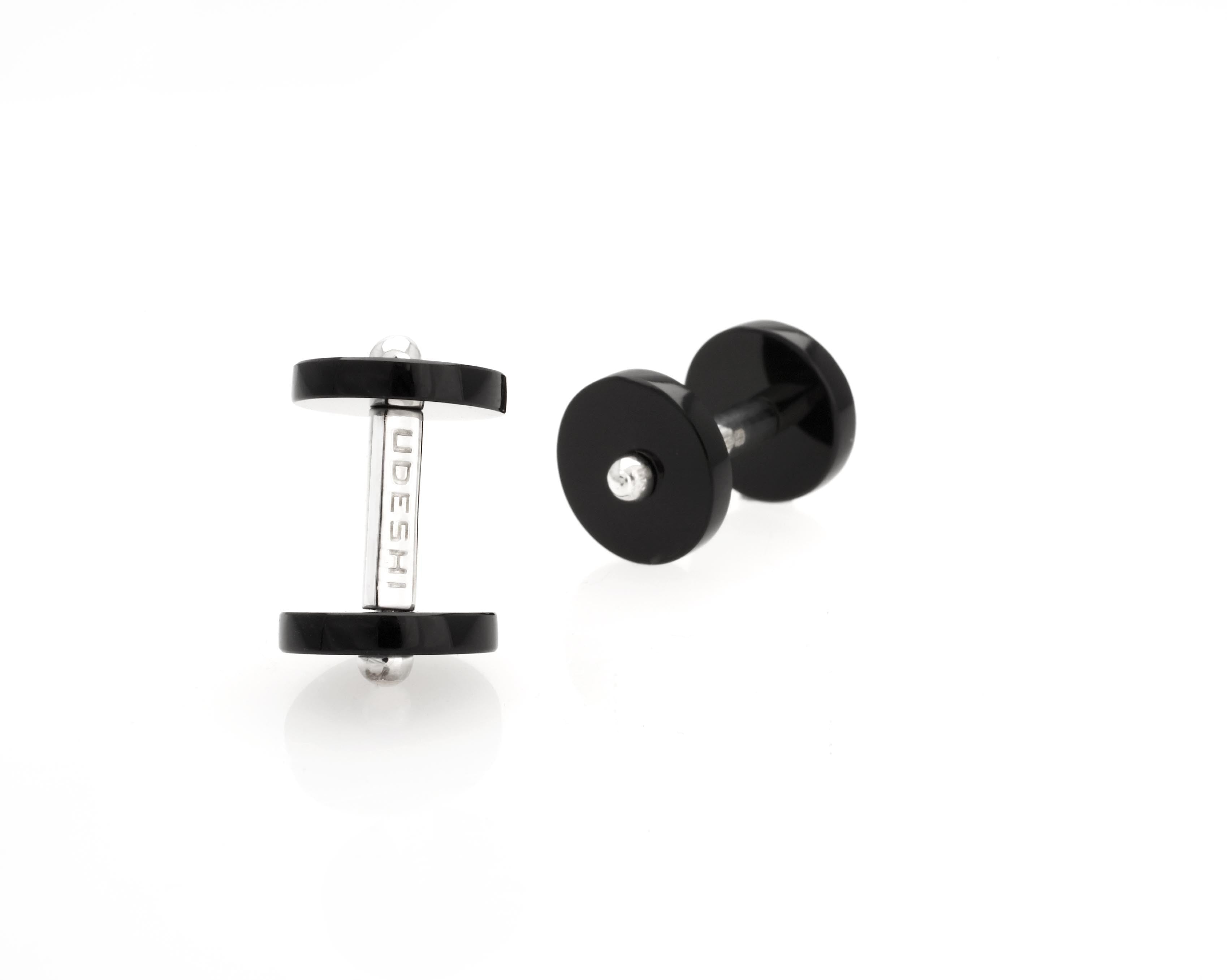 Disc Cufflinks Onyx